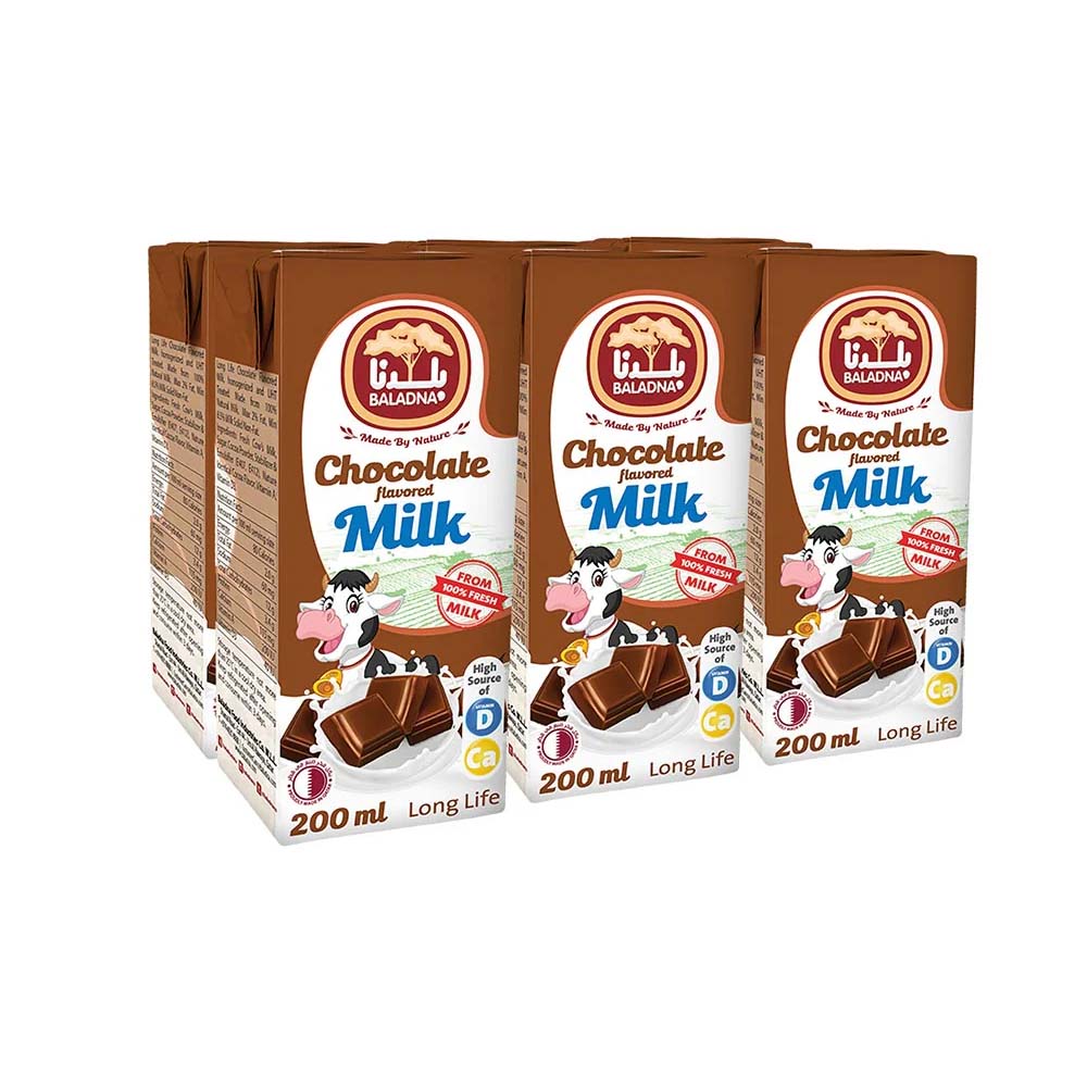 Baladna Chocolate Milk Low Fat, 6x200ml