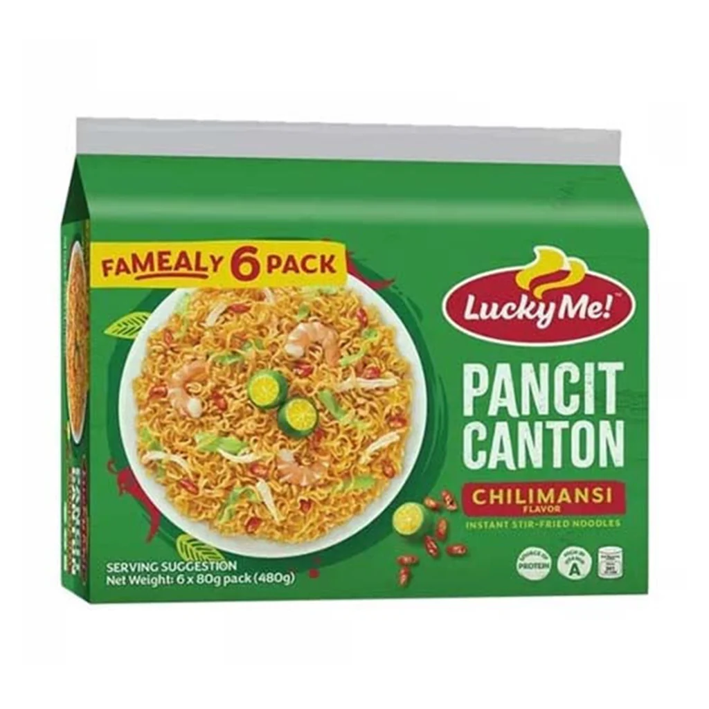 Lucky Me Pancit Canton Chilimansi Flavour Fried Noodles, 6x60g