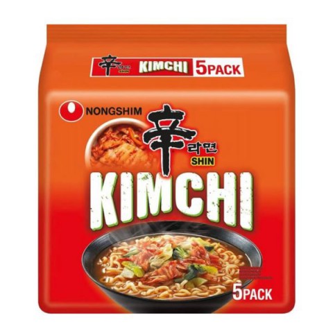 NONGSHIM SHIN KIMCHI RAMEN INSTANT NOODLES, 5X120G