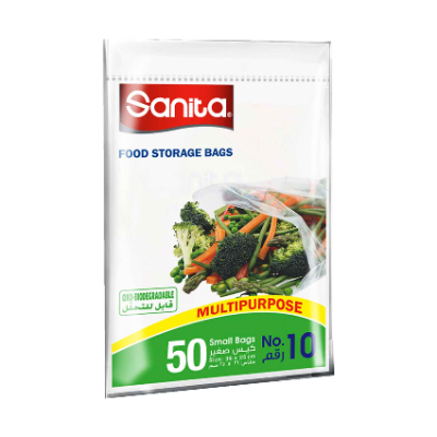 Sanita Club Biodegradable Food Storage Bags, No.10, 50 Bags