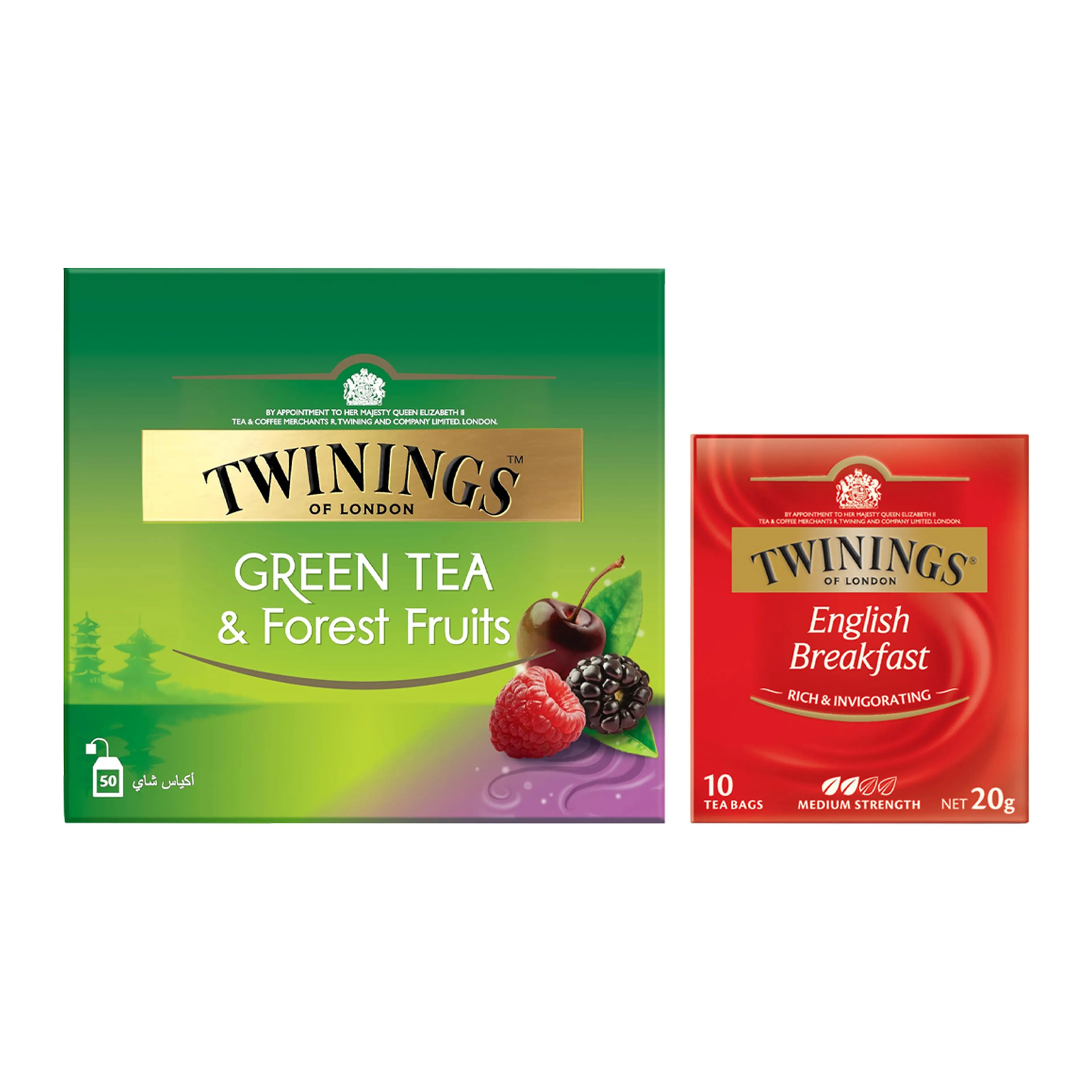 Twinings Green Tea & Forest Fruits Tea Bag, 50 Count