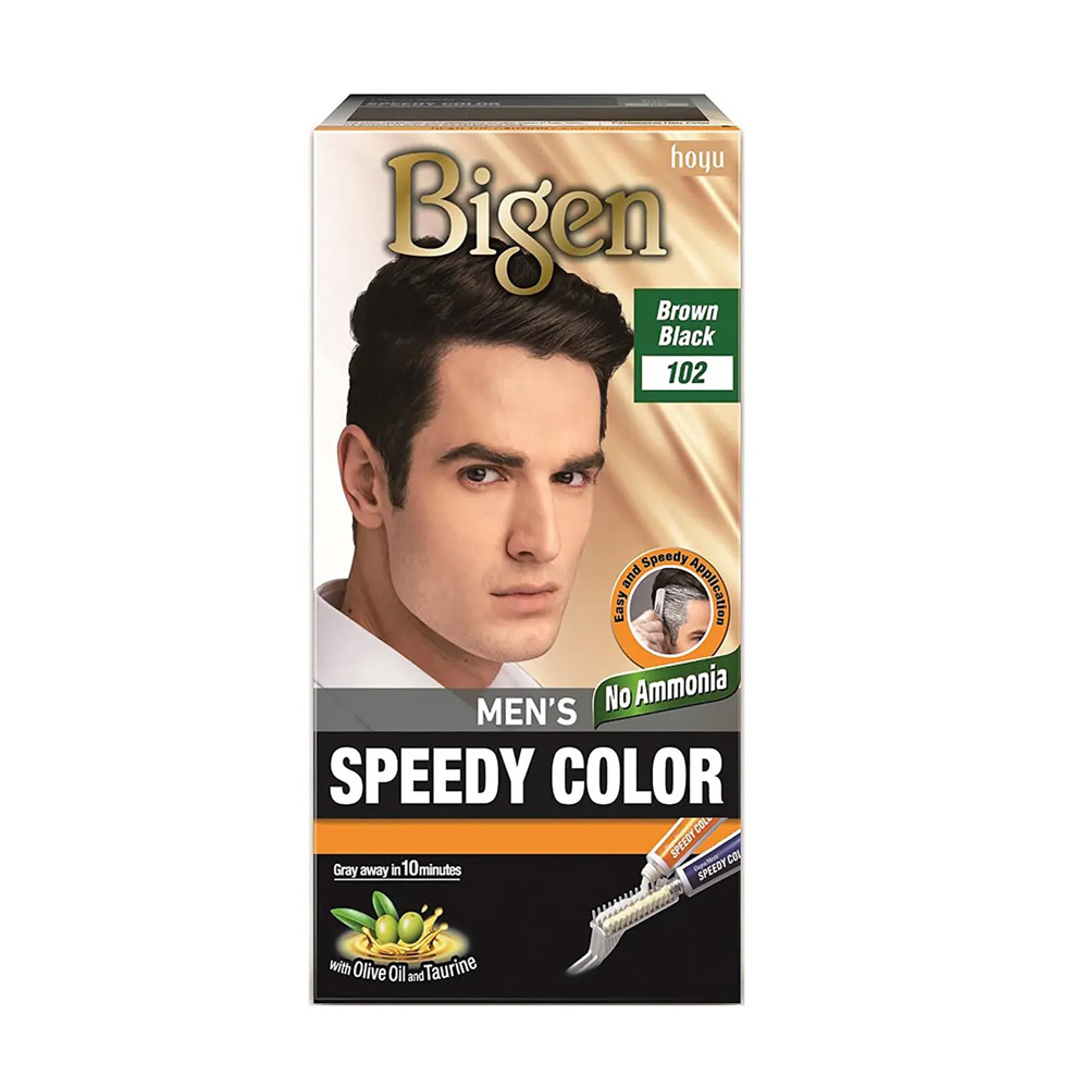 Bigen Men's Speedy Brown Black Hair Colour 102, 1pc