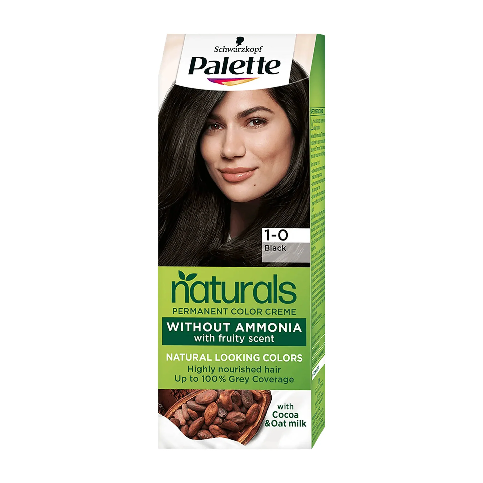 Palette Naturals Permanent Colour Cream - 1-0 Black, 50ML