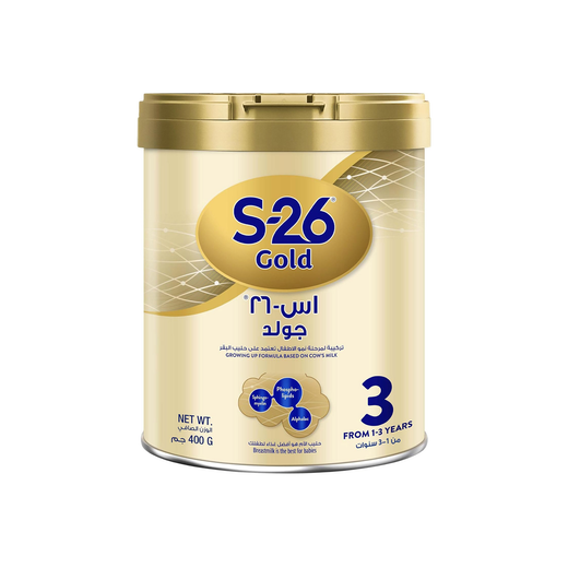S-26 Progress Gold Premium Vanilla Flavor Milk Powder for Toddlers, Stage 3, 1-3 Years, 400g