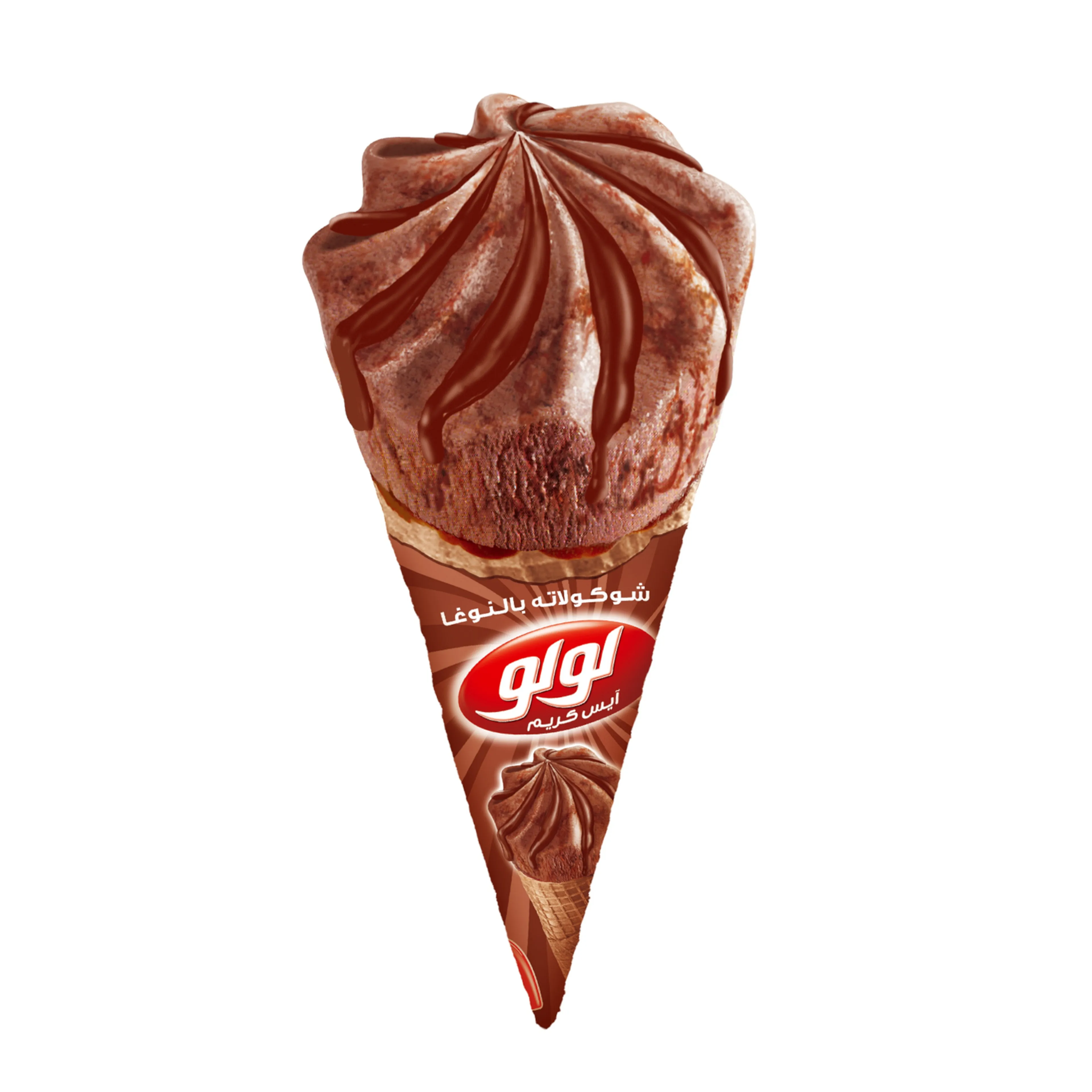 Kdd Lulu Chocolate & Nugat Ice Cream Cone, 134ML