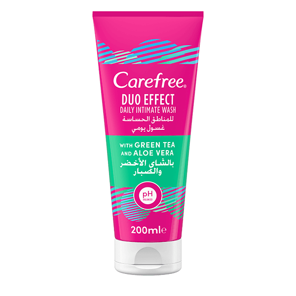 Carefree Daily Intimate Wash Duo Effect With Green Tea and Aloe Vera, 200ML