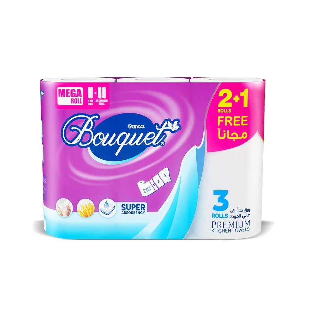 Sanita Bouquet Kitchen Towel, 180 Sheets, 3 Rolls