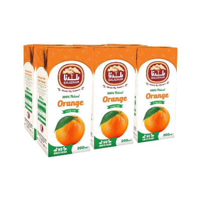 Baladna Orange Juice 200 ML (6 Pcs)