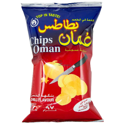 Oman Chips Chilli Flavour Potato Chips, 97gm