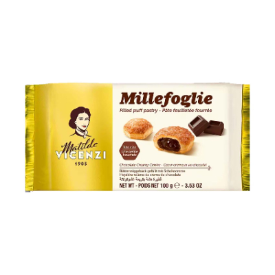 Matilde Vicenzi Puff Pastry Filled With Cream & White Chocolate, 100g