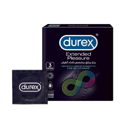 Durex Extended Pleasure Condoms for Men, 3 Pieces