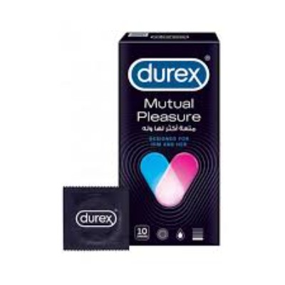 Durex Mutual Pleasure Stimulating Condoms for Men, 10 Pieces