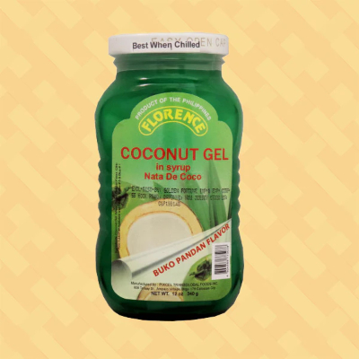 Florence Nata De Coco Green Coconut Gel in Syrup, 340gm