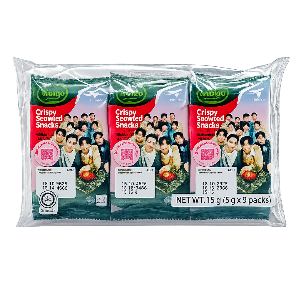 Bibigo Hot Chicken Flavour Crispy Seaweed Snacks, 15g