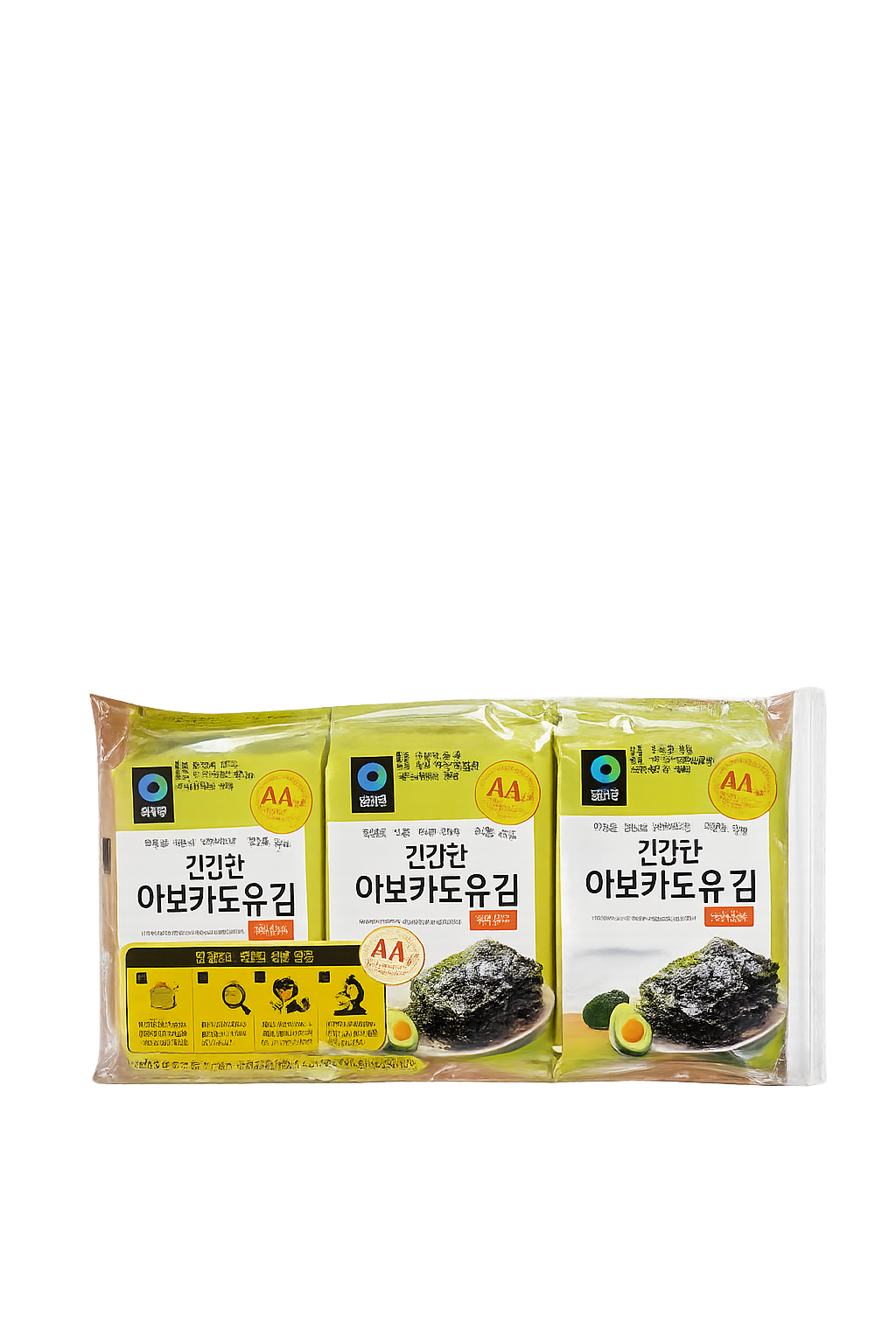 O'FOOD AVOCADO OIL SEAWEED SNACK, 3X4G