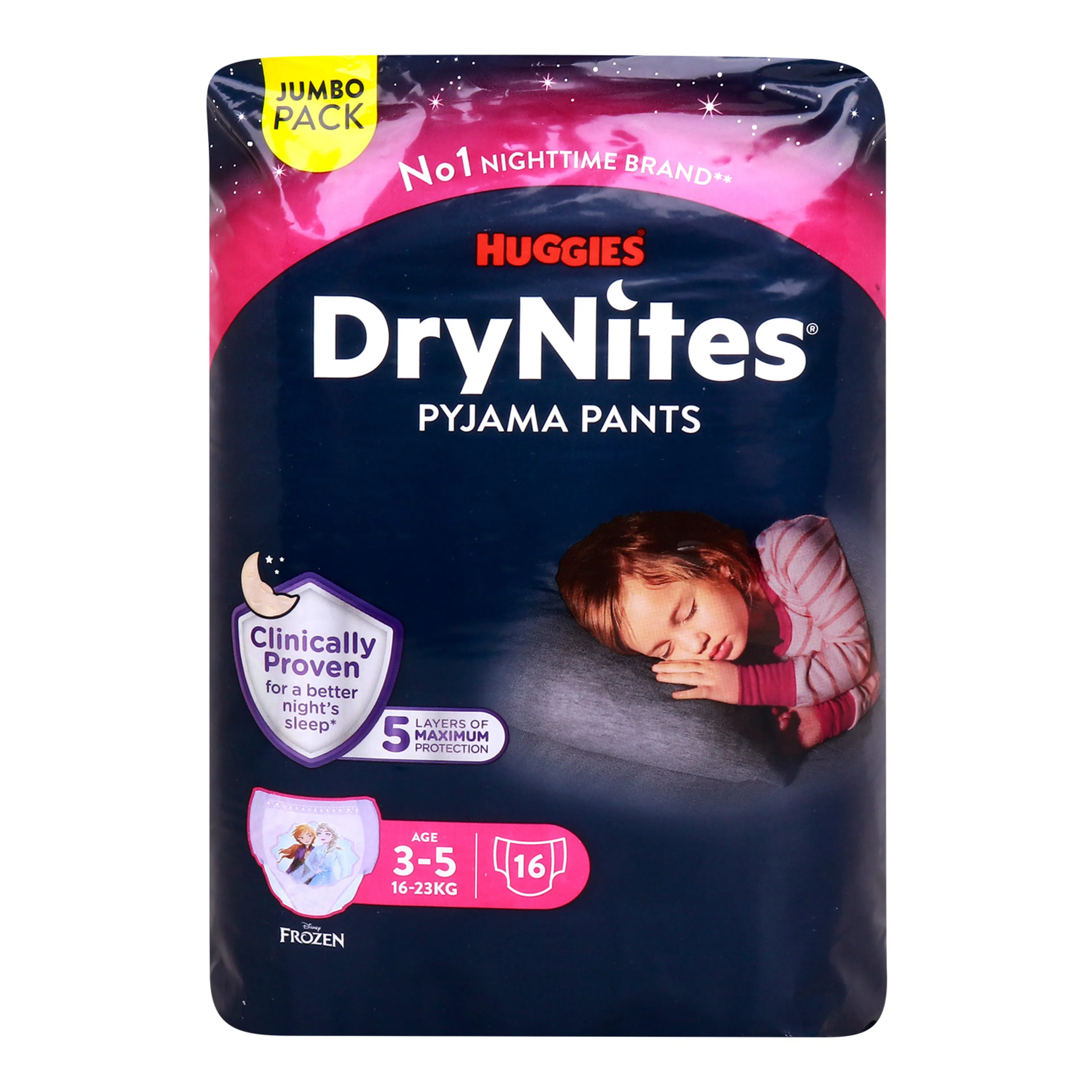 Huggies Drynites Pyjama Pants Girl 3-5 Years 16 Diapers