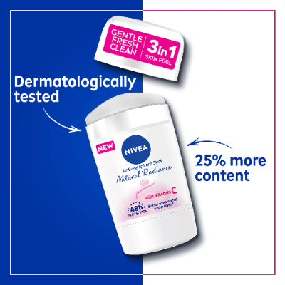 Nivea Natural Radiance Deodorant Stick for Women, 50ML