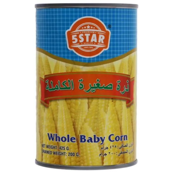 5star Whole Baby Corn 425GM