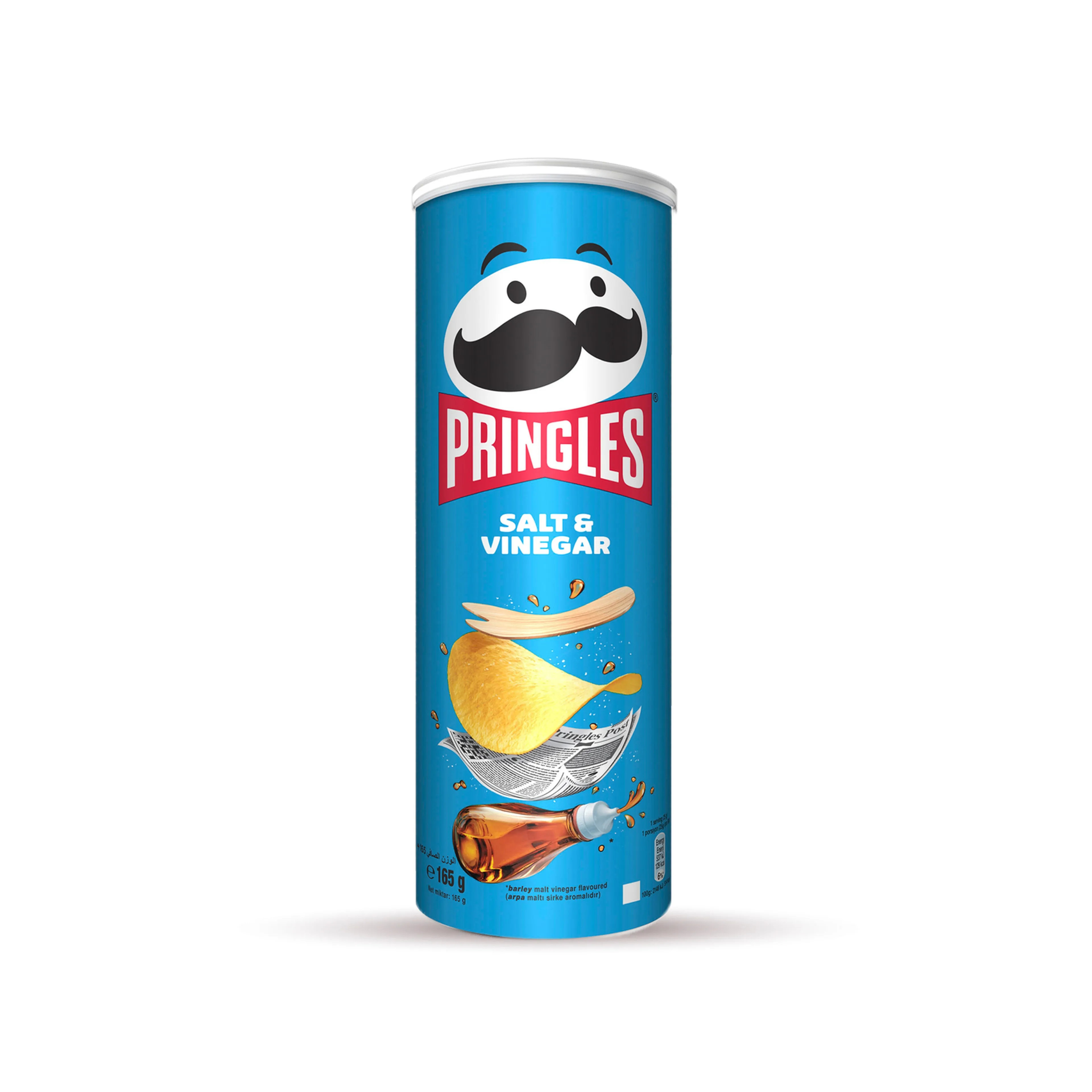 Pringles Salt & Vinegar Chips Can, 165g