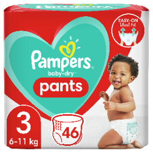 Pampers Baby Dry Pants Diapers, Size 3 for 6-11kg, 46 Pieces