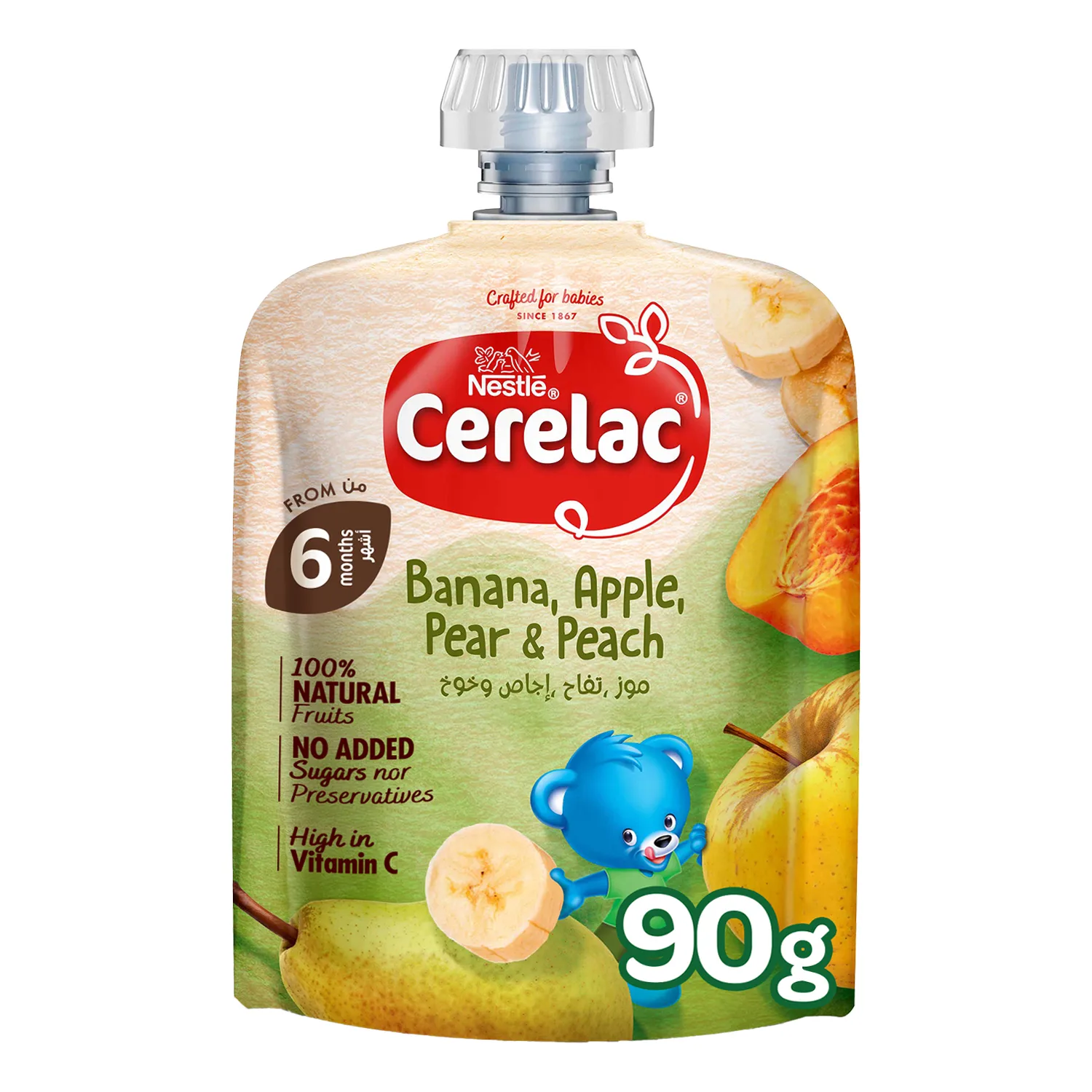Cerelac Banana, Apple, Pear & Peach Baby Food, 90g