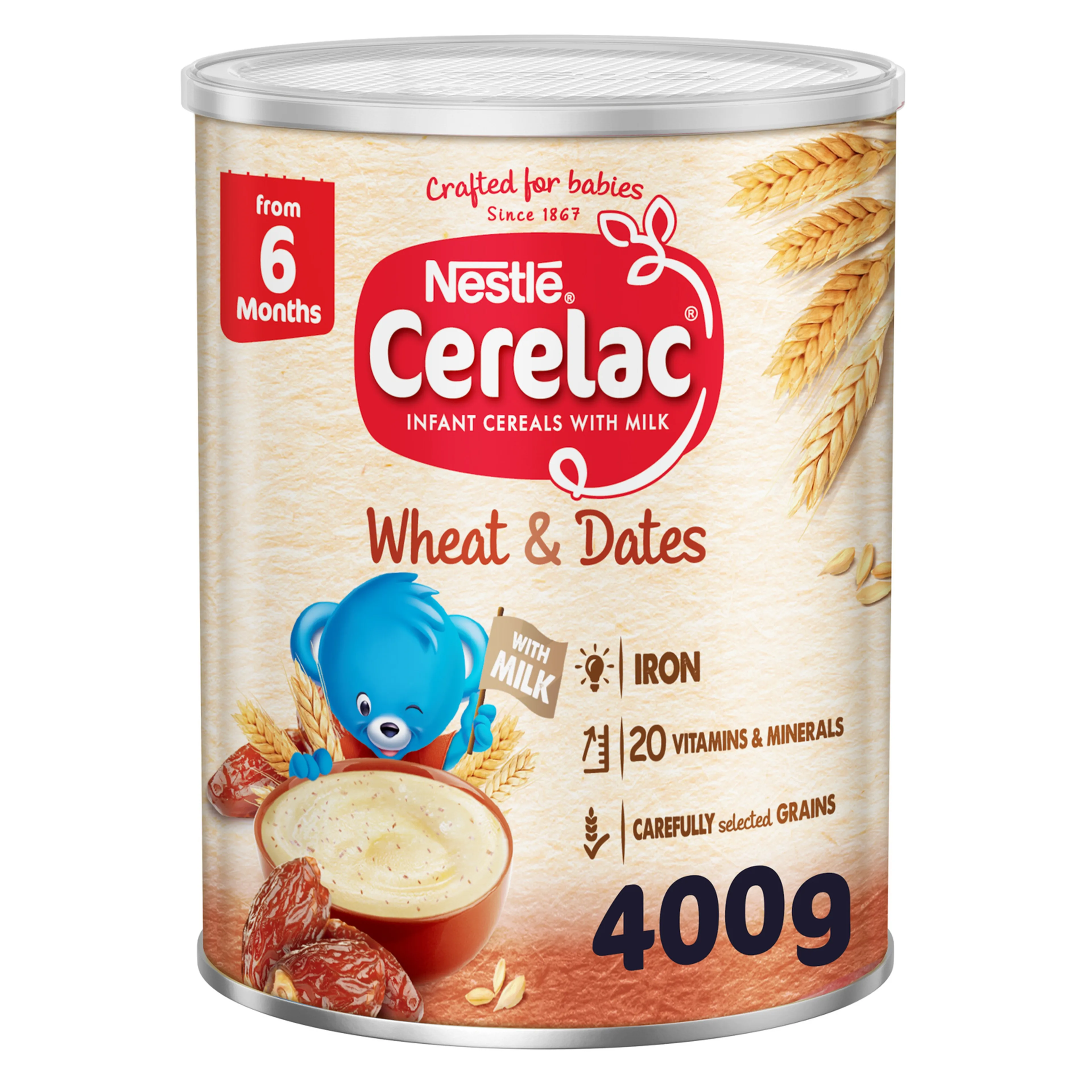 Cerelac Wheat & Dates Infant Cereal Tin, 400g