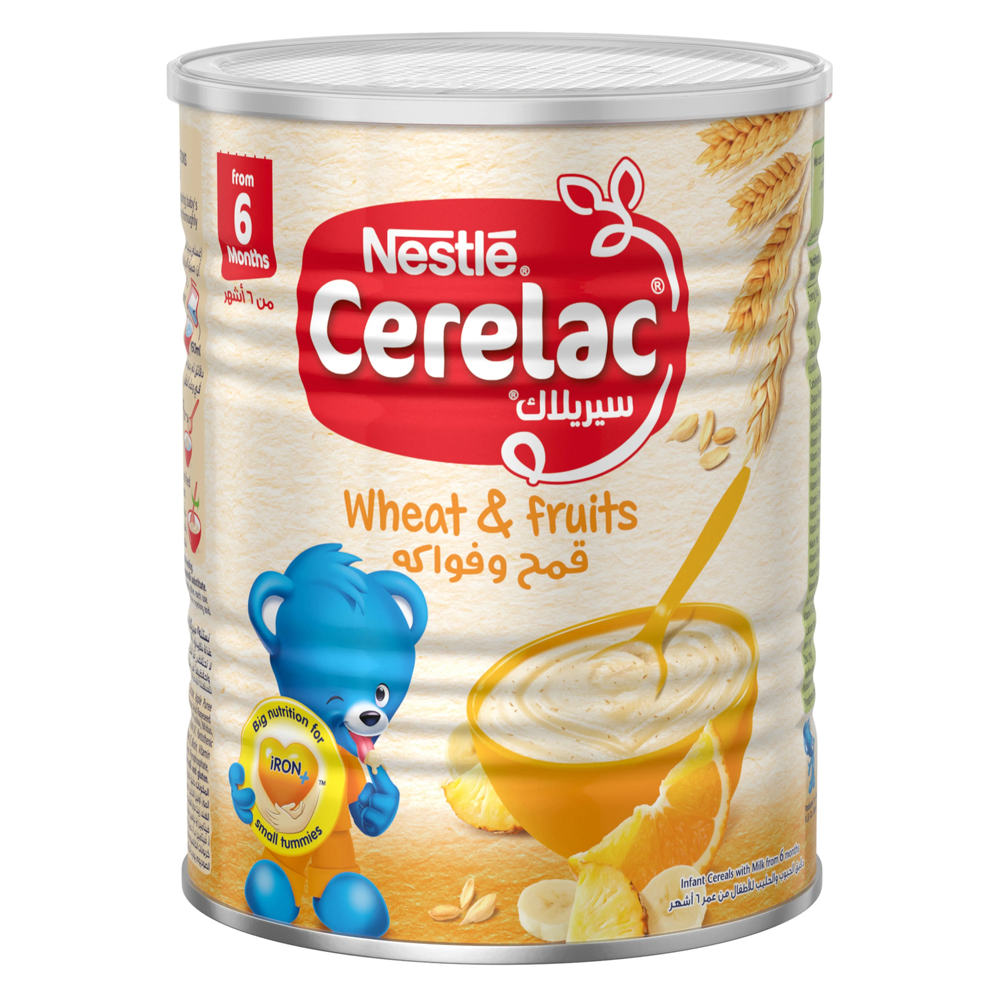 Cerelac Wheat & Fruits Infant Cereals With Iron+ Tin, From 6 Months, 400g