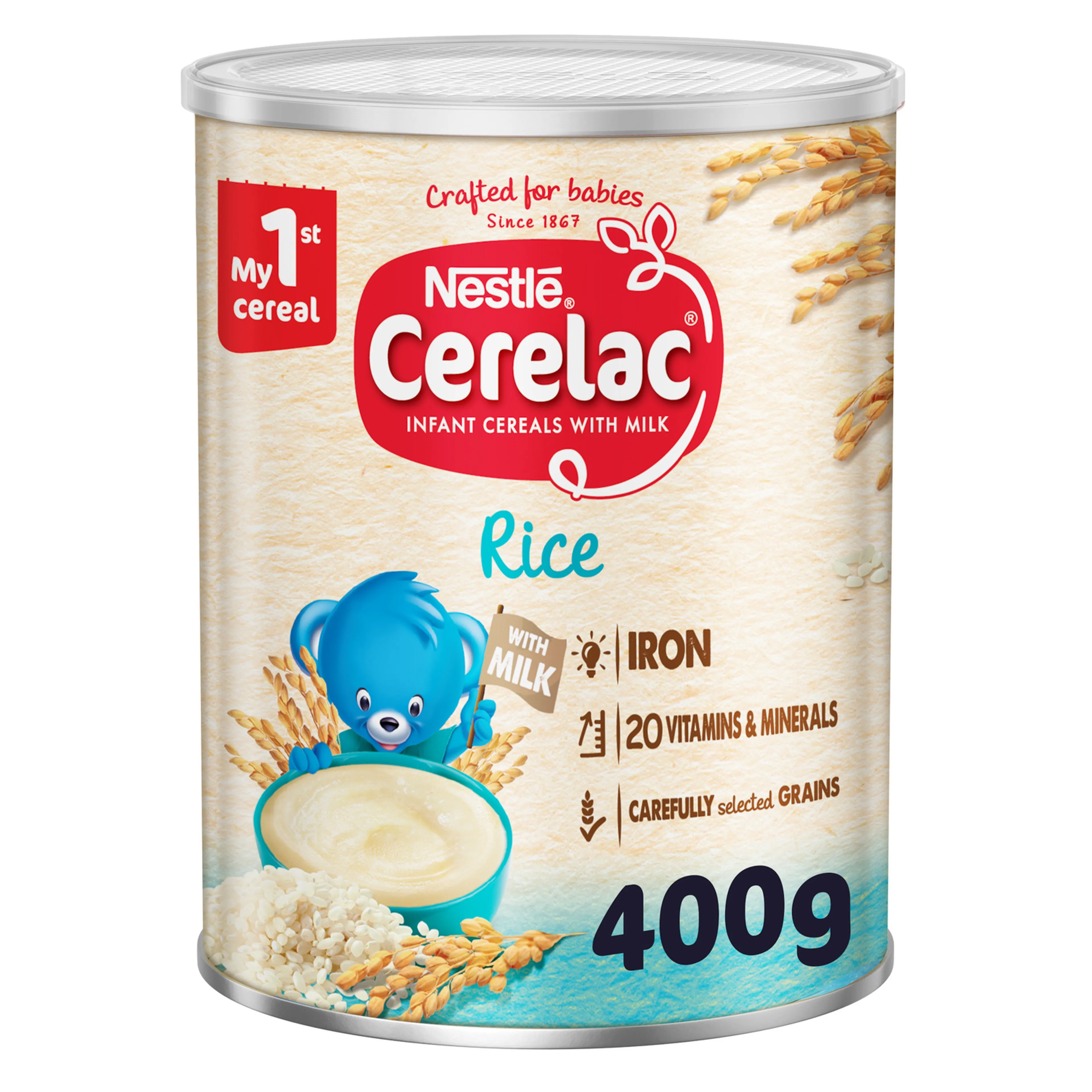 Cerelac Rice Infant Cereals With Iron+ Tin, From 6 Months, 400g