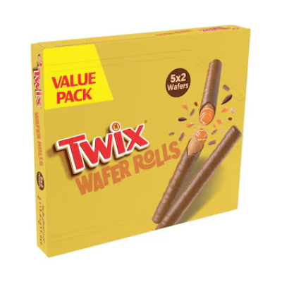 Twix Caramel Wafer Rolls Value Pack, 5x22.5g